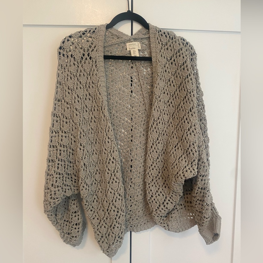 Green knit cardigan